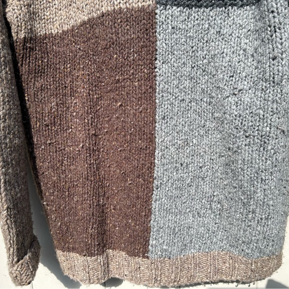 Vintage CARRIAGDONN Handknit Irish Sweater Mens Sz LG Ireland Wool Chunky Block - Picture 4 of 5